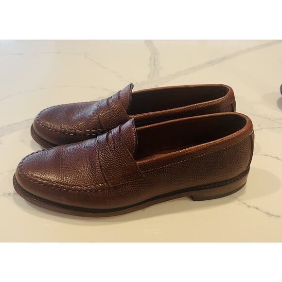 Allen Edmonds Shoes Football Grain Patriot Penny Loafers 9.5B Brown Leather EUC main image 7